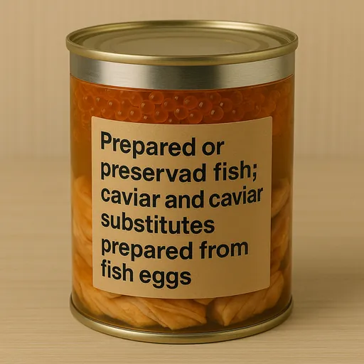 Prepared or preserved fish; caviar and caviar substitutes prepared from fish eggs